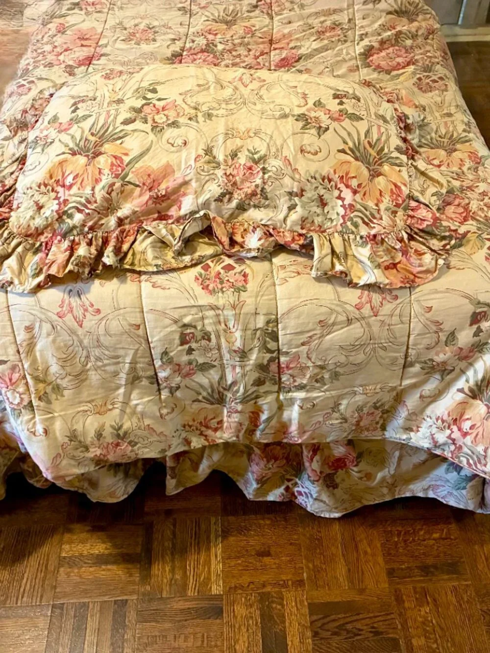 Rare VTG Ralph Lauren Guinevere Twin Bed Skirt Dust Ruffle, ‘90s